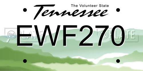 EWF270 Tennessee License Plate