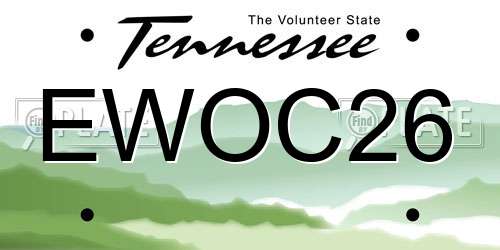 EWOC26 Tennessee License Plate