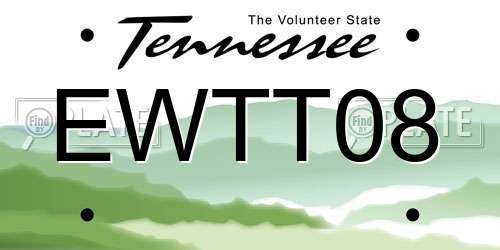 EWTT08 Tennessee License Plate