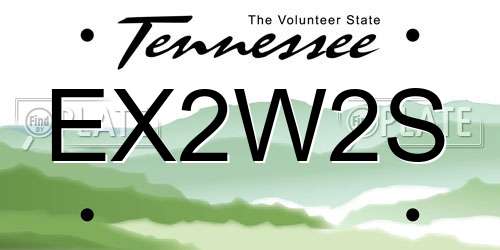 EX2W2S Tennessee License Plate