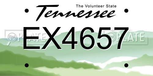 EX4657 Tennessee License Plate