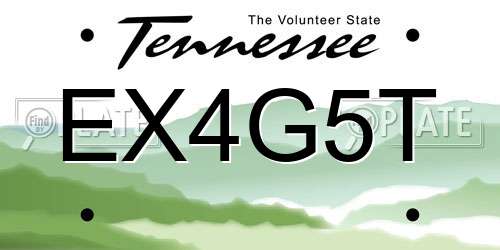EX4G5T Tennessee License Plate