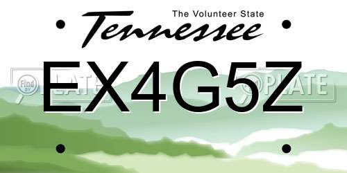 EX4G5Z Tennessee License Plate