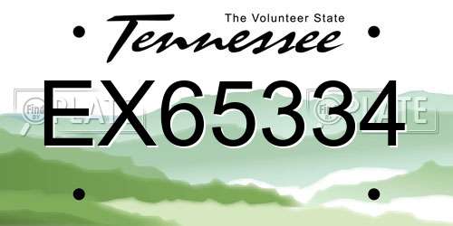 EX65334 Tennessee License Plate