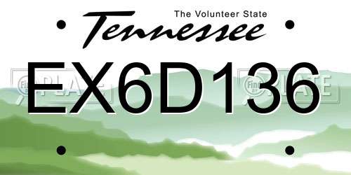 EX6D136 Tennessee License Plate