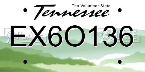 EX6O136 Tennessee License Plate