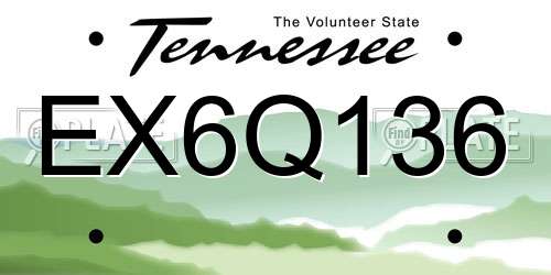 EX6Q136 Tennessee License Plate
