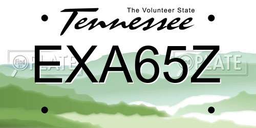 EXA65Z Tennessee License Plate
