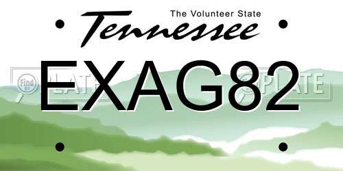 EXAG82 Tennessee License Plate