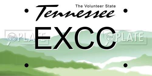 EXCC Tennessee License Plate