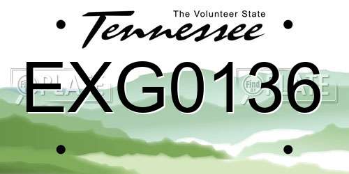 EXG0136 Tennessee License Plate