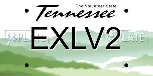EXLV2 Tennessee License Plate