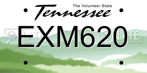 EXM620 Tennessee License Plate