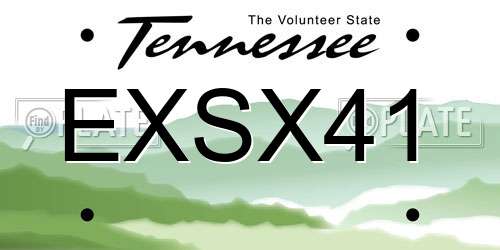EXSX41 Tennessee License Plate