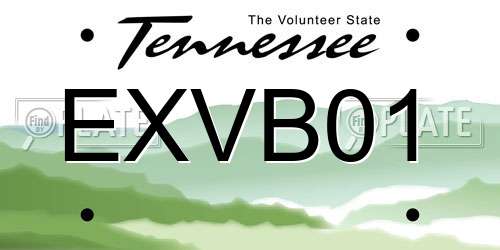EXVB01 Tennessee License Plate