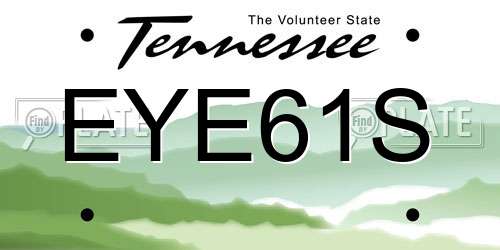 EYE61S Tennessee License Plate