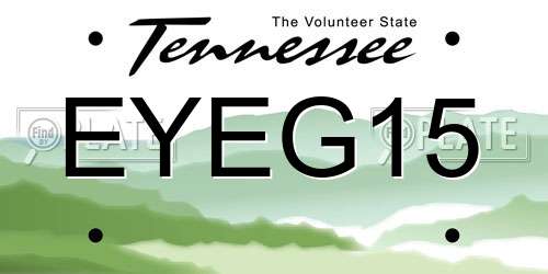 EYEG15 Tennessee License Plate