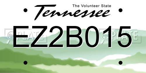EZ2B015 Tennessee License Plate