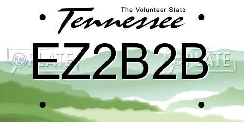 EZ2B2B Tennessee License Plate