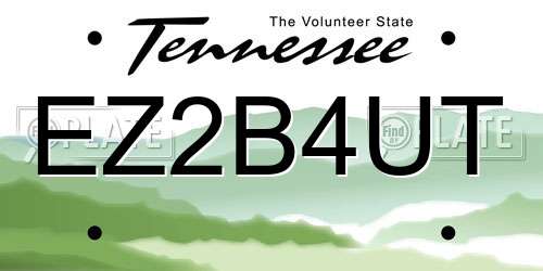 EZ2B4UT Tennessee License Plate