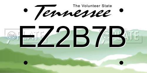 EZ2B7B Tennessee License Plate