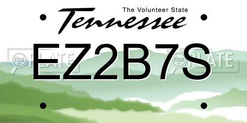 EZ2B7S Tennessee License Plate