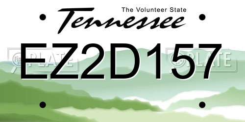 EZ2D157 Tennessee License Plate
