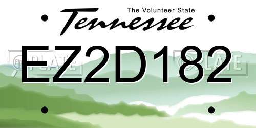 EZ2D182 Tennessee License Plate