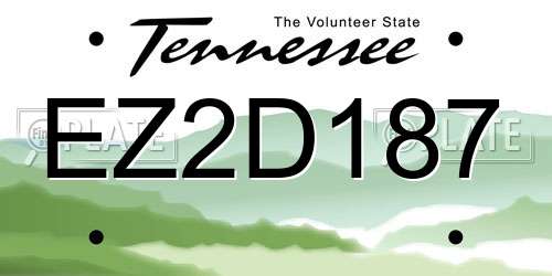 EZ2D187 Tennessee License Plate