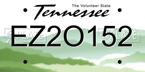 EZ2O152 Tennessee License Plate