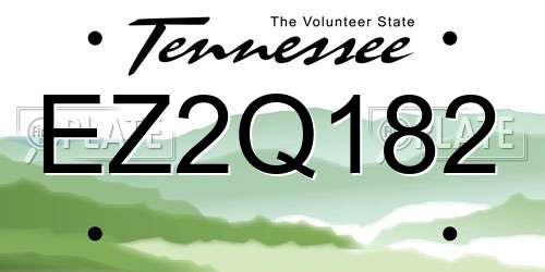 EZ2Q182 Tennessee License Plate