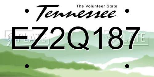 EZ2Q187 Tennessee License Plate