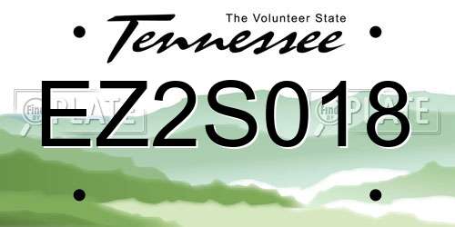 EZ2S018 Tennessee License Plate