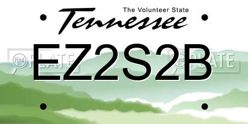 EZ2S2B Tennessee License Plate