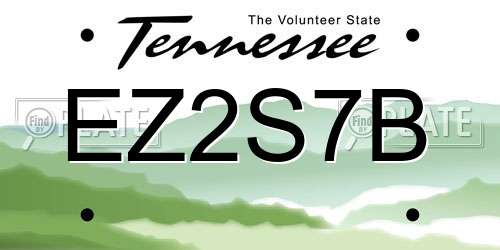 EZ2S7B Tennessee License Plate