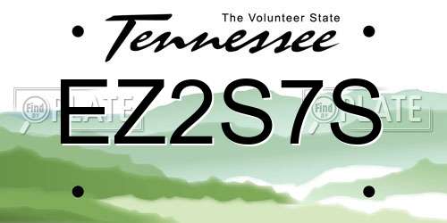 EZ2S7S Tennessee License Plate
