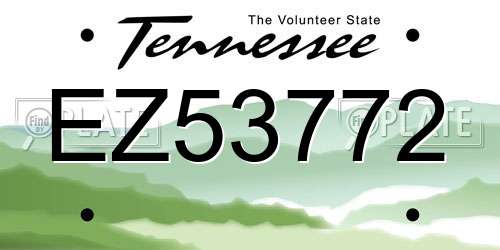 EZ53772 Tennessee License Plate