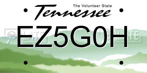 EZ5G0H Tennessee License Plate