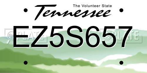 EZ5S657 Tennessee License Plate