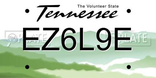 EZ6L9E Tennessee License Plate