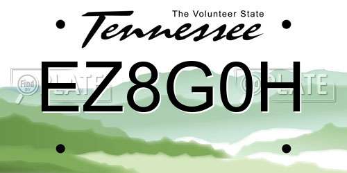 EZ8G0H Tennessee License Plate