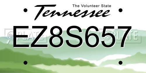 EZ8S657 Tennessee License Plate