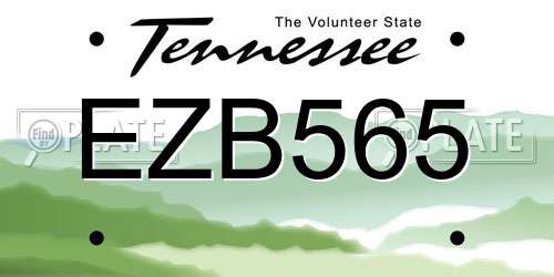 EZB565 Tennessee License Plate