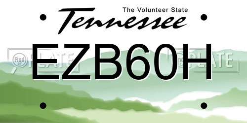EZB60H Tennessee License Plate