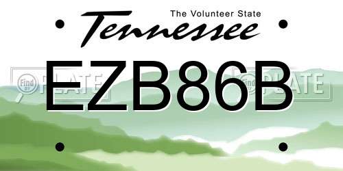EZB86B Tennessee License Plate