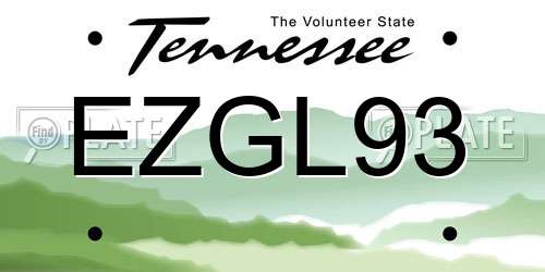 EZGL93 Tennessee License Plate