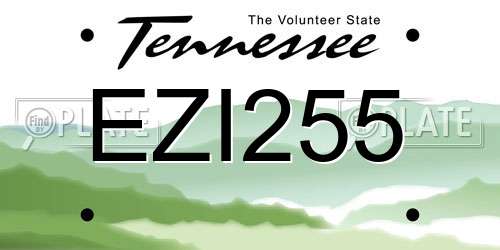 EZI255 Tennessee License Plate
