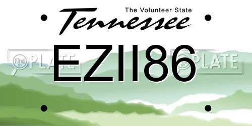 EZII86 Tennessee License Plate