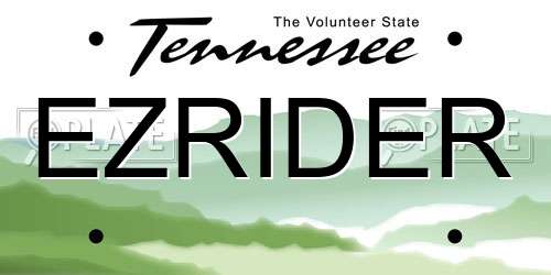 EZRIDER Tennessee License Plate