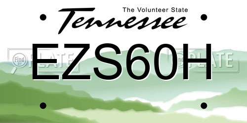 EZS60H Tennessee License Plate
